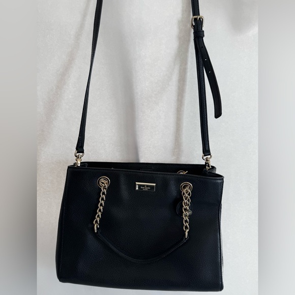 Kate Spade New York Briar Lane Meena Satchel Black Pebbled Leather